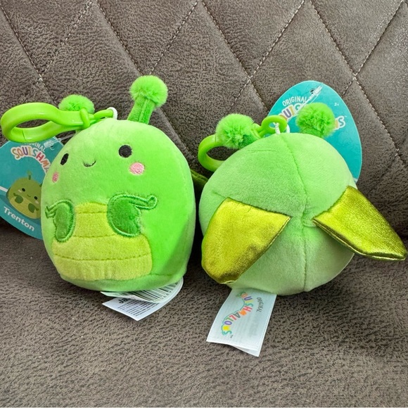 NWT Squishmallows Trenton Praying Mantis 3.5" Clip on Plush Keychain Bag Charm - Picture 2 of 4